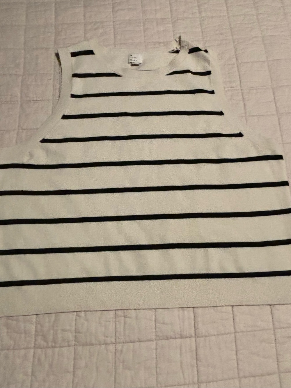 a new day Striped Sleeveless Knit Tank - White and Black